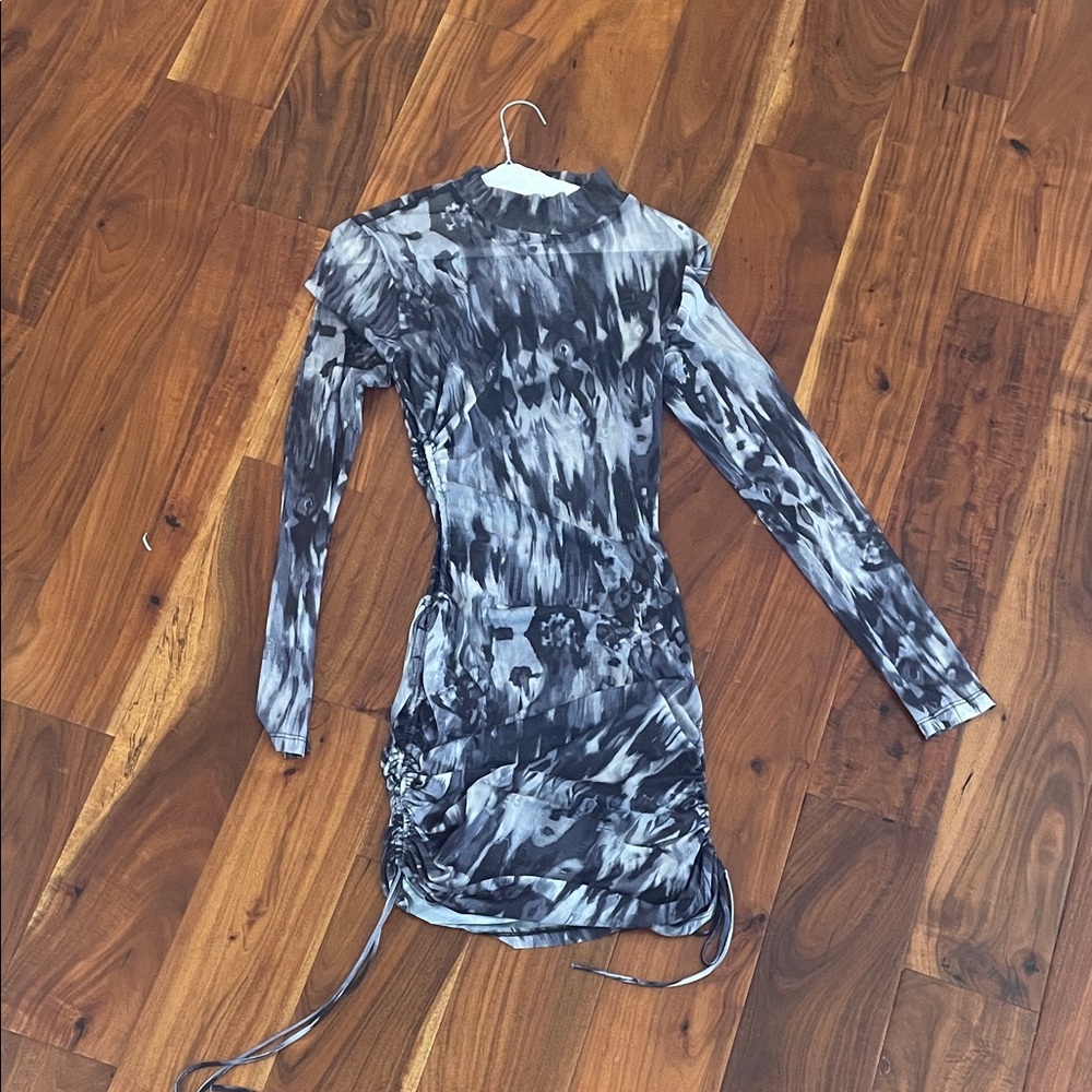 Stylish Gray Patterned Dress